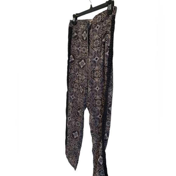 Mosaic geometric print tribal tuxedo stripe pants Forever 21 joggers travel gym - Picture 7 of 8